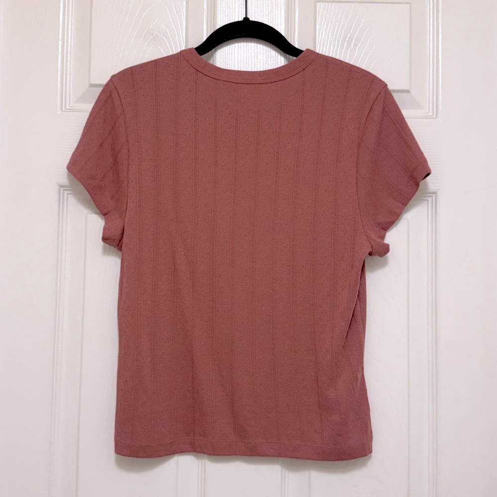 Marine Layer Rust Short Sleeve Ribbed Tee - Picture 8 of 10